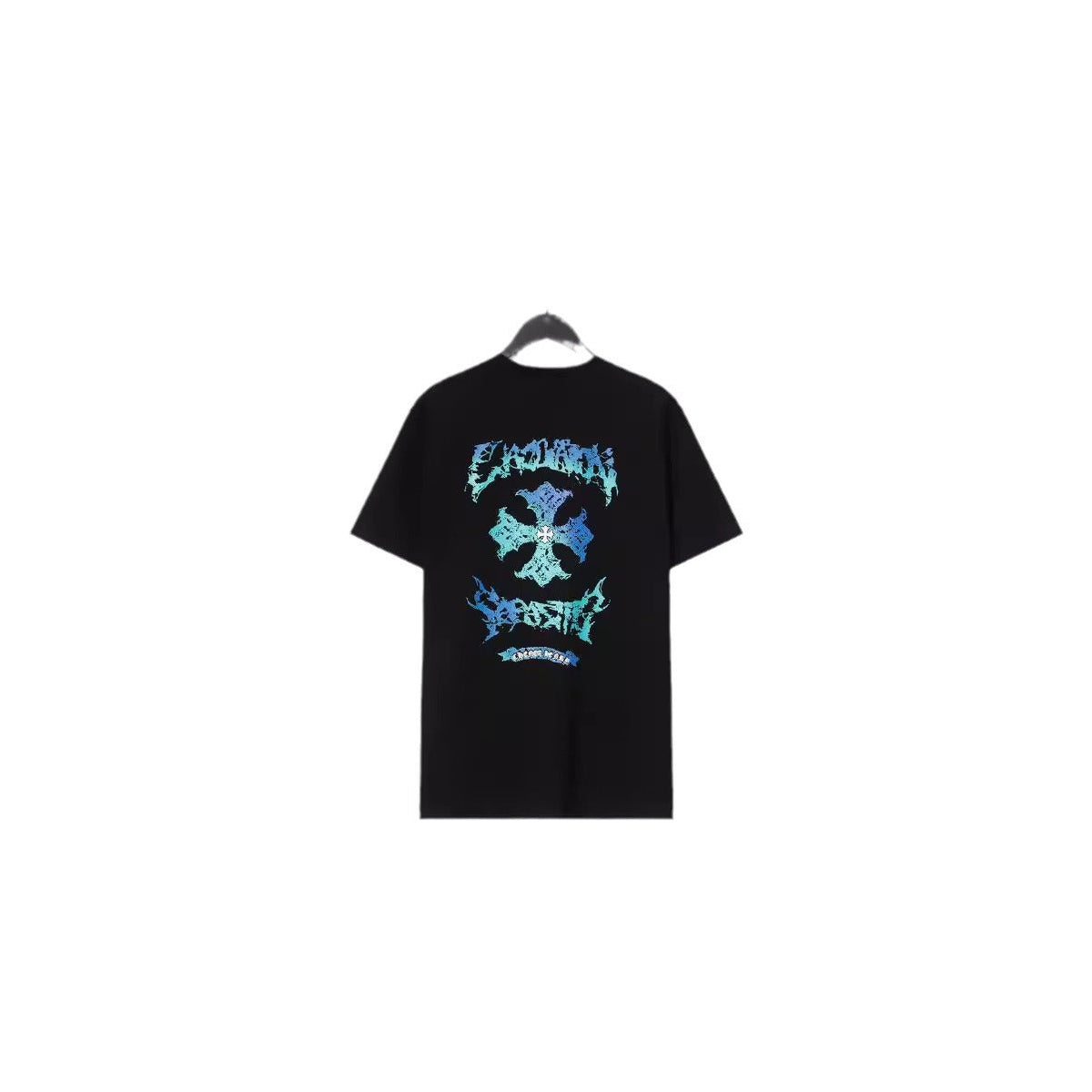 Chrome Heart T Shirts Sanskrit Cross Print Embroidery Loose Short Sleeve T-Shirt
