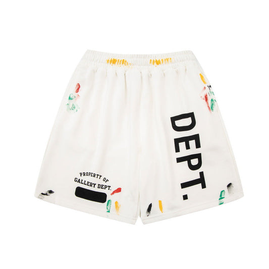 Gallery Dept Shorts Hand Painted Splash Ink Color Matching Casual Shorts