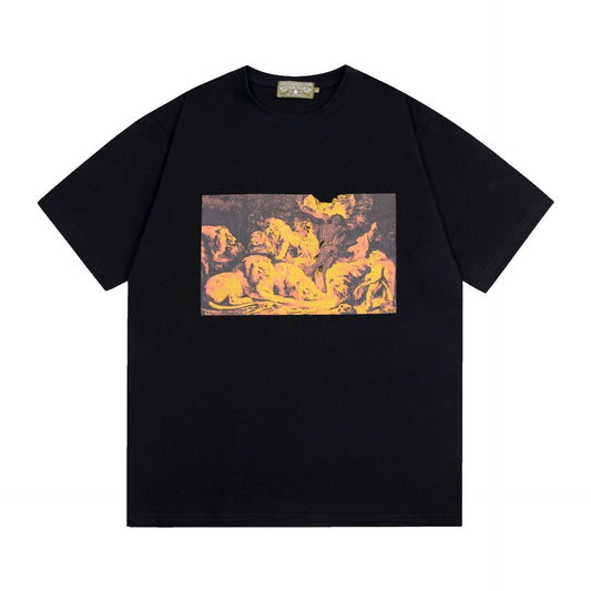 Denim Tears T-shirts Kapok Letter Portrait Short Sleeve T-shirt